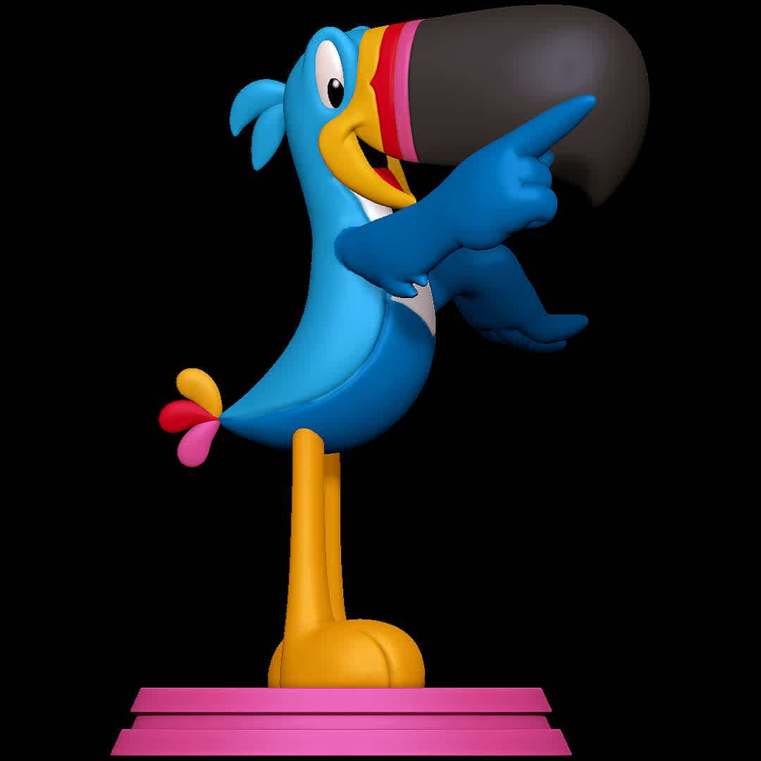 Toucan Sam - Froot Loops - A bird mascot from the famous cereal Froot Loops - The best files for 3D printing in the world. Stl models divided into parts to facilitate 3D printing. All kinds of characters, decoration, cosplay, prosthetics, pieces. Quality in 3D printing. Affordable 3D models. Low cost. Collective purchases of 3D files.