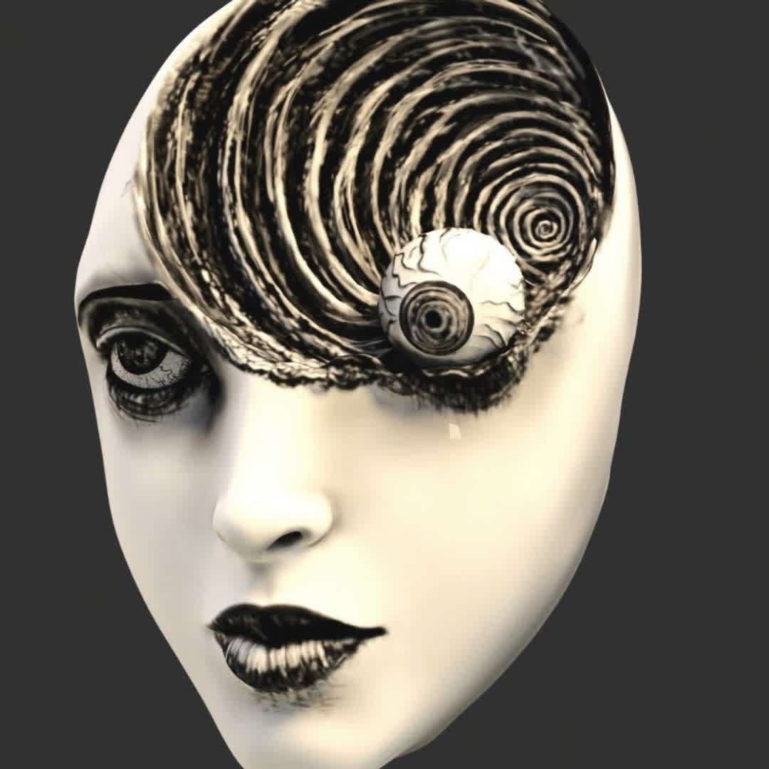  UZUMAKI JUNJI ITO mask -  UZUMAKI JUNJI ITO mask - The best files for 3D printing in the world. Stl models divided into parts to facilitate 3D printing. All kinds of characters, decoration, cosplay, prosthetics, pieces. Quality in 3D printing. Affordable 3D models. Low cost. Collective purchases of 3D files.
