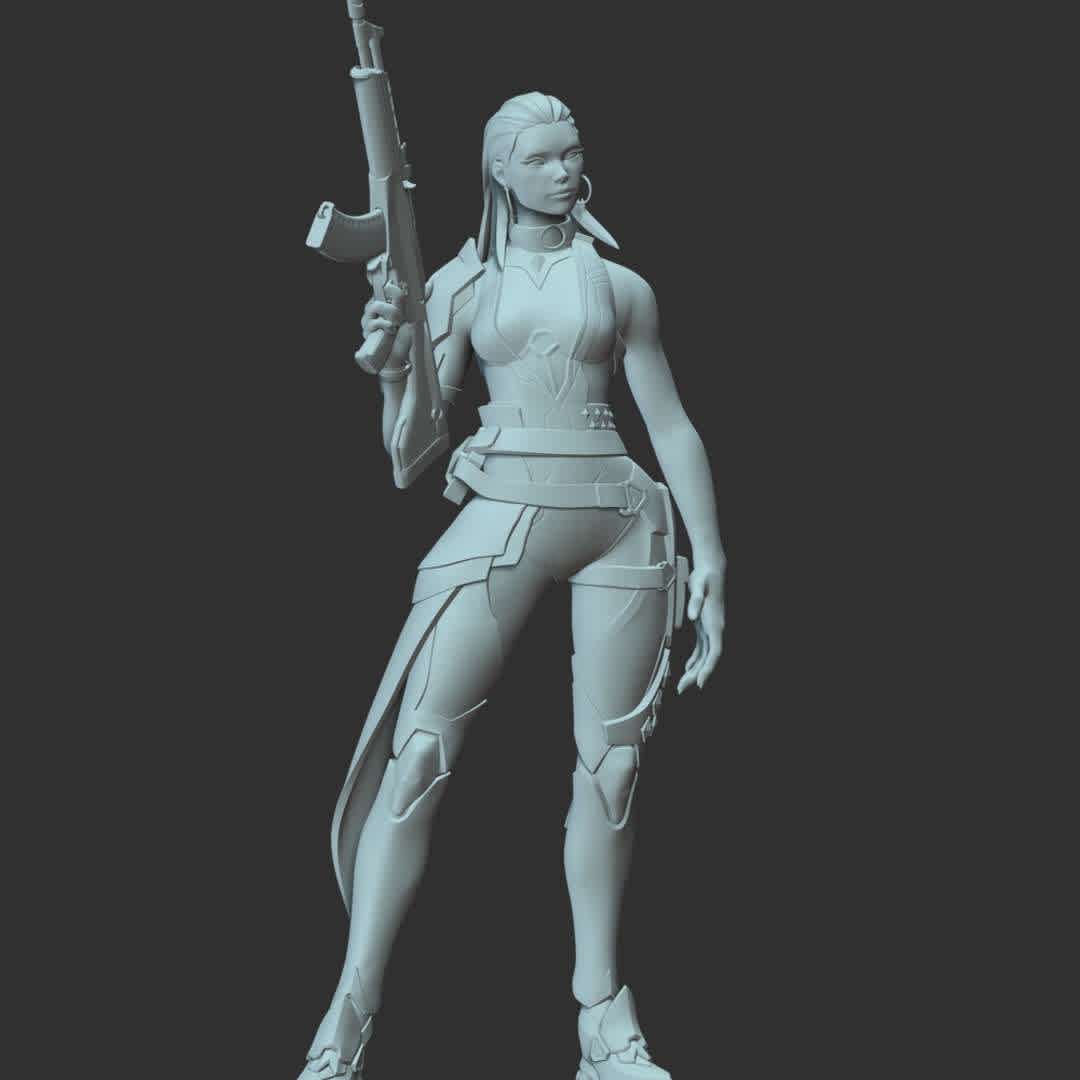 Valorant - Reyna - **Reyna is an Agent in VALORANT. She dominates single combat.**

These information of model:

**- The height of current model is 30 cm and you can free to scale it.**

**- Format files: STL, OBJ to supporting 3D printing.**

Please don't hesitate to contact me if you have any issues question. - The best files for 3D printing in the world. Stl models divided into parts to facilitate 3D printing. All kinds of characters, decoration, cosplay, prosthetics, pieces. Quality in 3D printing. Affordable 3D models. Low cost. Collective purchases of 3D files.