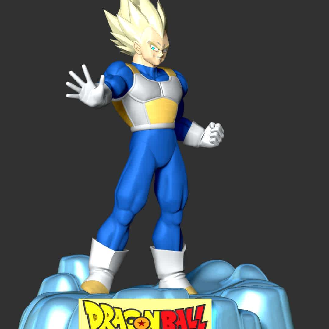  Vegeta SSJ - Dragon Ball - Vegeta is the prince of the fallen Saiyan race and the husband of Bulma, the father of Trunks and Bulla, the eldest son of King Vegeta, as well as one of the main characters of the Dragon Ball series.

These information details of this model:

- Files format: STL, OBJ (included 04 separated files is ready for 3D printing). 
 - Zbrush original file (ZTL) for you to customize as you like.
 - The height is 20 cm
 - The version 1.0 

Hope you like him.
Don't hesitate to contact me if there are any problems during printing the model - The best files for 3D printing in the world. Stl models divided into parts to facilitate 3D printing. All kinds of characters, decoration, cosplay, prosthetics, pieces. Quality in 3D printing. Affordable 3D models. Low cost. Collective purchases of 3D files.