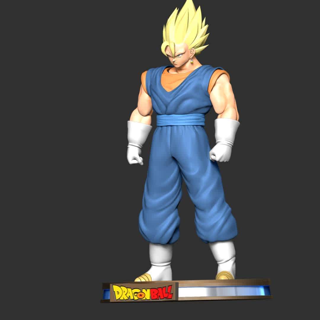 Vegetto - Dragon Ball - This model has a height of 20 cm.

When you purchase this model, you will own:

 - STL, OBJ file with 03 separated files (included key to connect parts) is ready for 3D printing.
 - Zbrush original files (ZTL) for you to customize as you like.

This is version 1.0 of this model.

Thanks for viewing! Hope you like him.  - The best files for 3D printing in the world. Stl models divided into parts to facilitate 3D printing. All kinds of characters, decoration, cosplay, prosthetics, pieces. Quality in 3D printing. Affordable 3D models. Low cost. Collective purchases of 3D files.