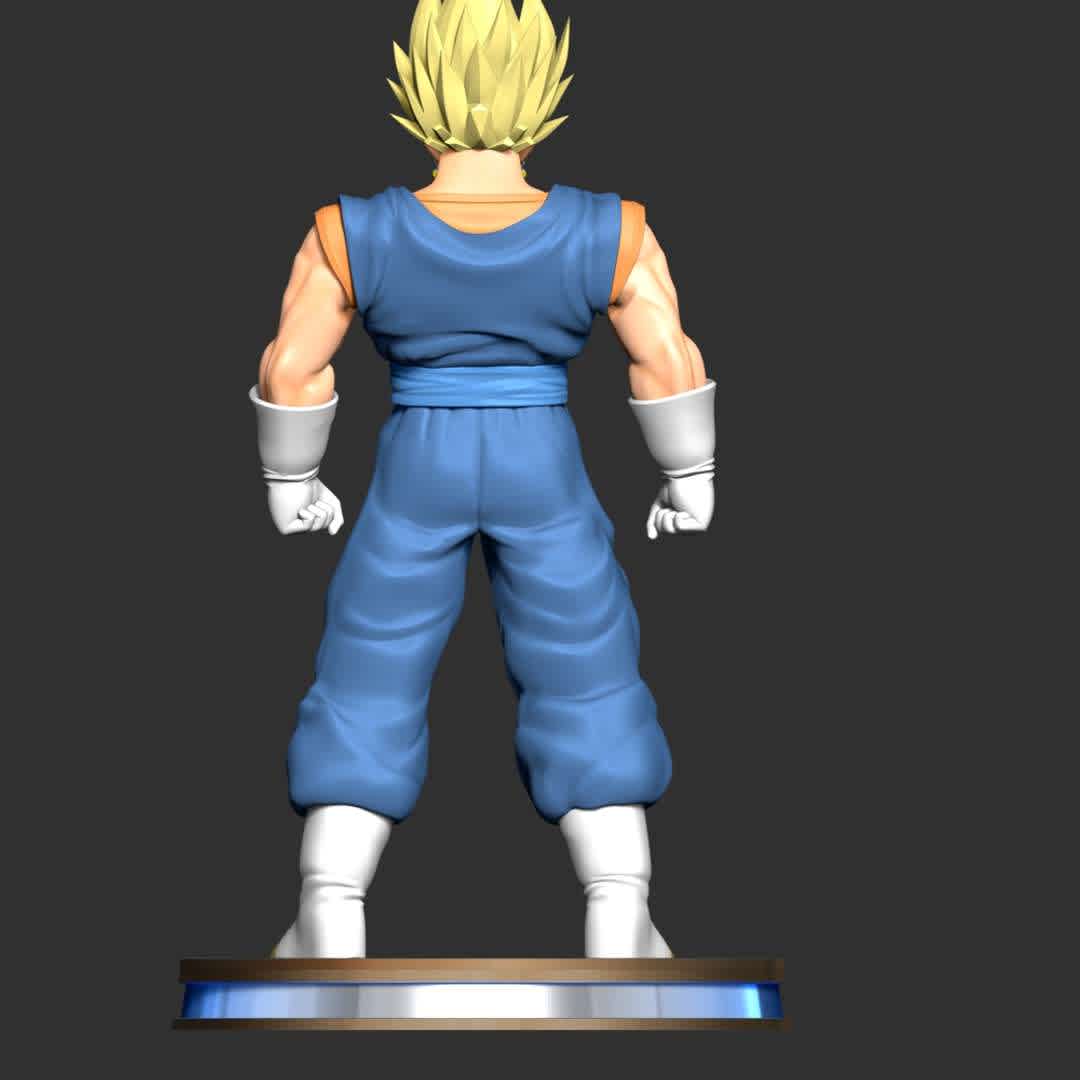 Vegetto - Dragon Ball - This model has a height of 20 cm.

When you purchase this model, you will own:

 - STL, OBJ file with 03 separated files (included key to connect parts) is ready for 3D printing.
 - Zbrush original files (ZTL) for you to customize as you like.

This is version 1.0 of this model.

Thanks for viewing! Hope you like him.  - The best files for 3D printing in the world. Stl models divided into parts to facilitate 3D printing. All kinds of characters, decoration, cosplay, prosthetics, pieces. Quality in 3D printing. Affordable 3D models. Low cost. Collective purchases of 3D files.