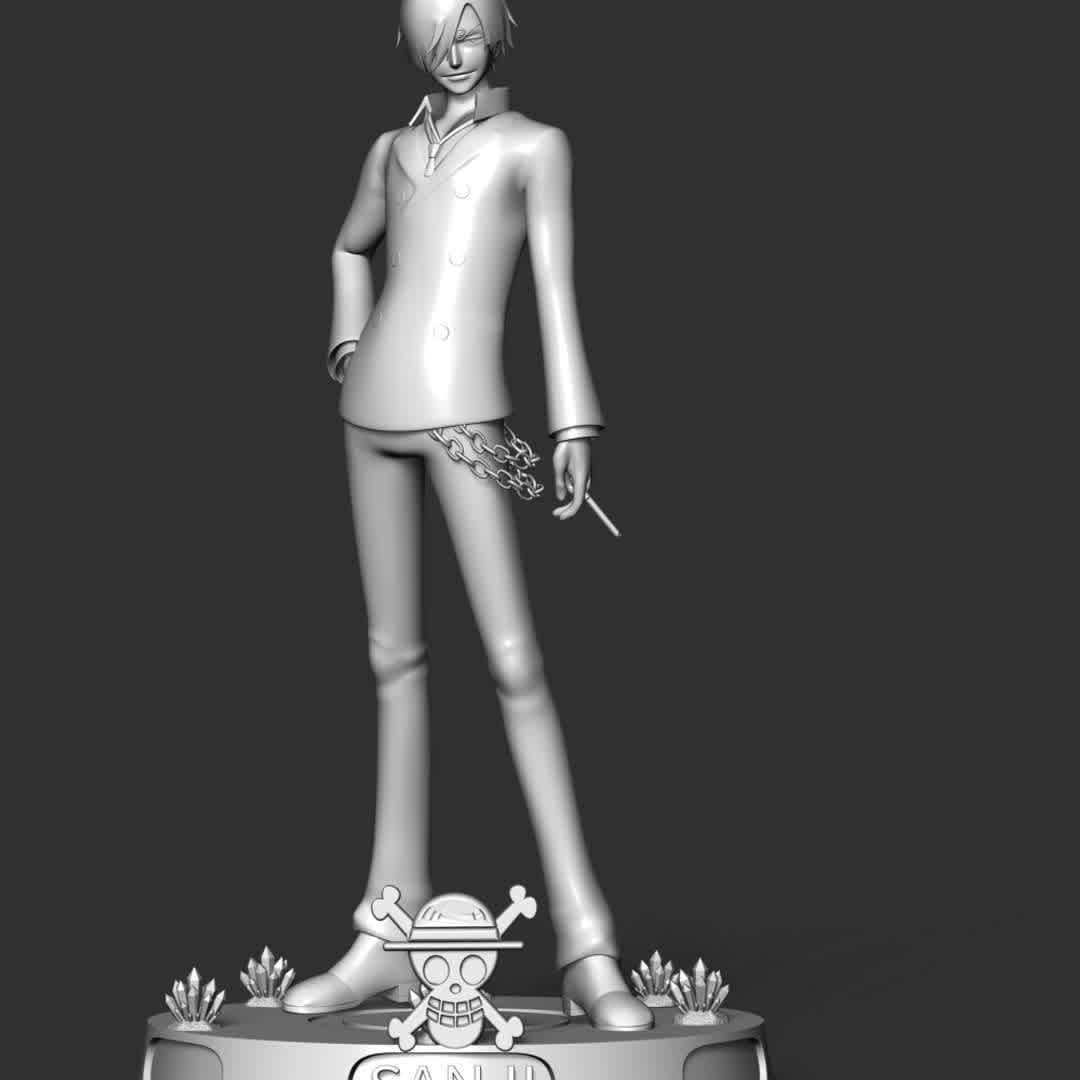 Vinsmoke Sanji - One Piece - Sanji is the cook of the Straw Hat Pirates and one of the Nine Senior Officers of the Straw Hat Grand Fleet.He is the fifth member of the crew and the fourth to join.

These information of this model:
- The model ready for 3D printing.
- The model current size is 20cm height, but you are free to scale it.
- Files format: STL, OBJ (included 04 separated files is ready for 3D printing). 
- Also includes Zbrush original file (ZTL) for you to customize as you like.

Hope you like him.
If you have any questions please don't hesitate to contact me. I will respond you ASAP. - Los mejores archivos para impresión 3D del mundo. Modelos Stl divididos en partes para facilitar la impresión 3D. Todo tipo de personajes, decoración, cosplay, prótesis, piezas. Calidad en impresión 3D. Modelos 3D asequibles. Bajo costo. Compras colectivas de archivos 3D.