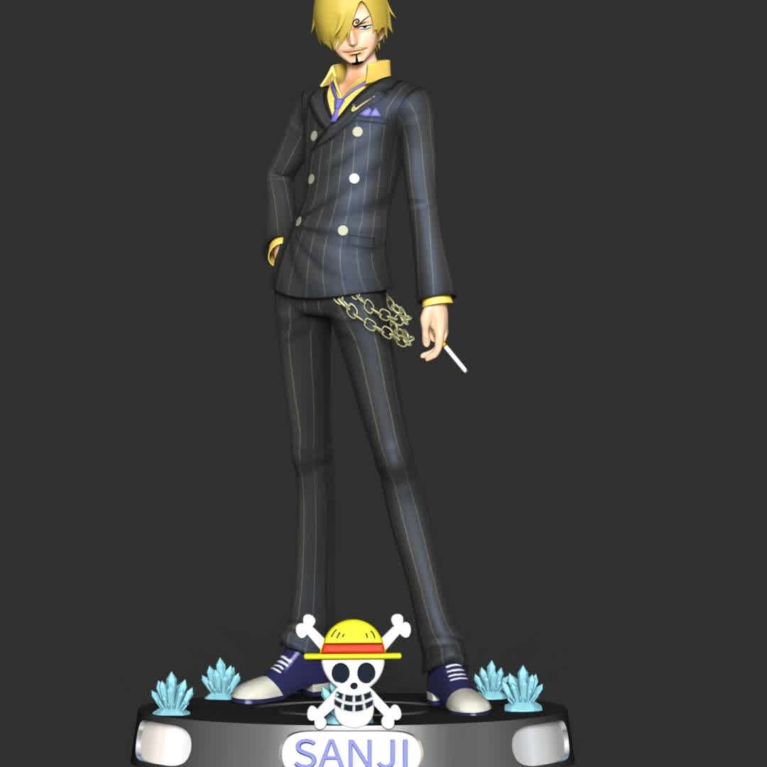 Vinsmoke Sanji - One Piece - Sanji is the cook of the Straw Hat Pirates and one of the Nine Senior Officers of the Straw Hat Grand Fleet.He is the fifth member of the crew and the fourth to join.

These information of this model:
- The model ready for 3D printing.
- The model current size is 20cm height, but you are free to scale it.
- Files format: STL, OBJ (included 04 separated files is ready for 3D printing). 
- Also includes Zbrush original file (ZTL) for you to customize as you like.

Hope you like him.
If you have any questions please don't hesitate to contact me. I will respond you ASAP. - Los mejores archivos para impresión 3D del mundo. Modelos Stl divididos en partes para facilitar la impresión 3D. Todo tipo de personajes, decoración, cosplay, prótesis, piezas. Calidad en impresión 3D. Modelos 3D asequibles. Bajo costo. Compras colectivas de archivos 3D.