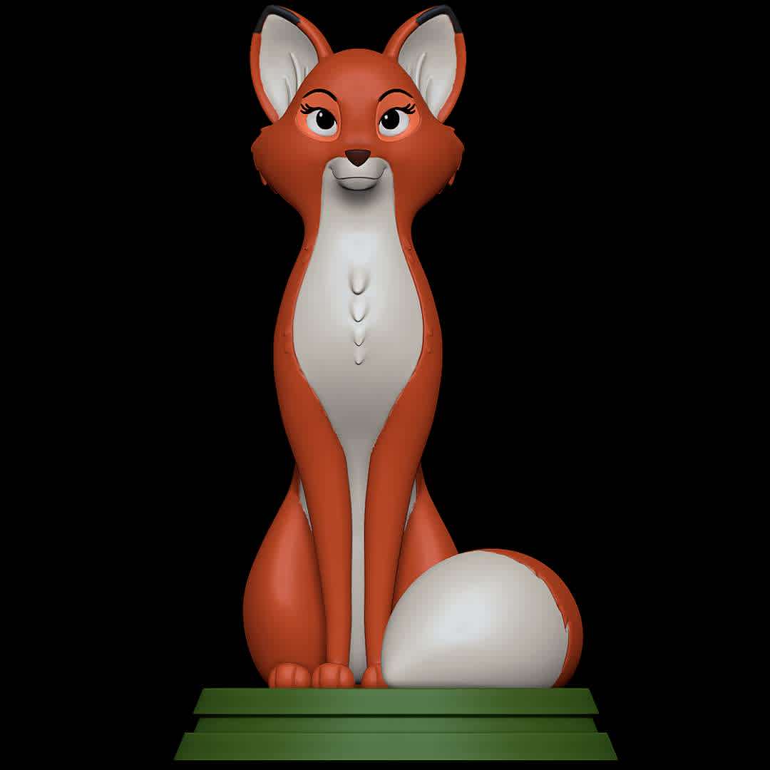 Vixey - The Fox and the Hound - Vixey from the disney movie: The Fox and the Hound - The best files for 3D printing in the world. Stl models divided into parts to facilitate 3D printing. All kinds of characters, decoration, cosplay, prosthetics, pieces. Quality in 3D printing. Affordable 3D models. Low cost. Collective purchases of 3D files.