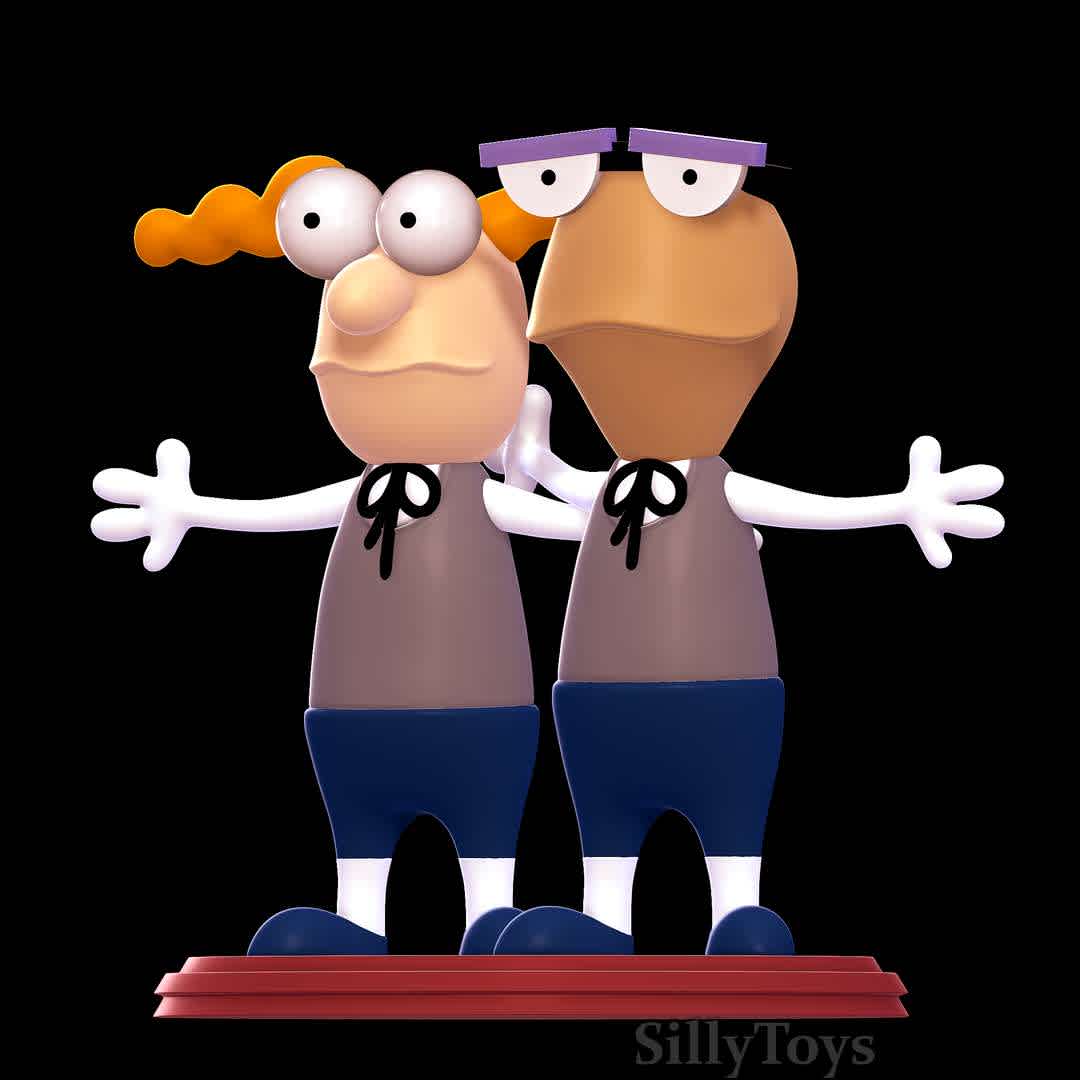 Walter and Perry - Home Movies - Cool duo - The best files for 3D printing in the world. Stl models divided into parts to facilitate 3D printing. All kinds of characters, decoration, cosplay, prosthetics, pieces. Quality in 3D printing. Affordable 3D models. Low cost. Collective purchases of 3D files.