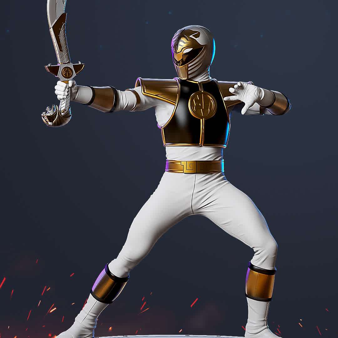 white Ranger  - white Ranger in size 1/10. - The best files for 3D printing in the world. Stl models divided into parts to facilitate 3D printing. All kinds of characters, decoration, cosplay, prosthetics, pieces. Quality in 3D printing. Affordable 3D models. Low cost. Collective purchases of 3D files.