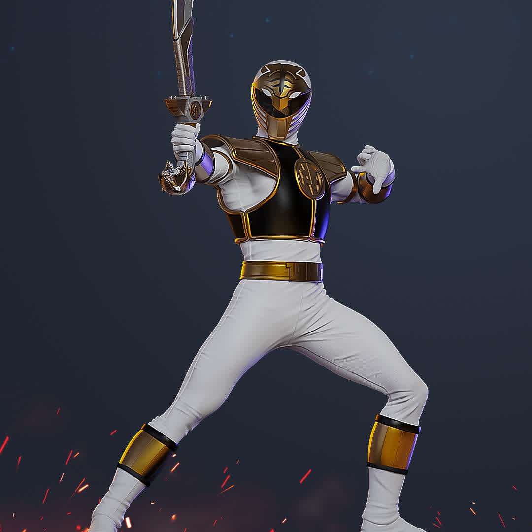 white Ranger  - white Ranger in size 1/10. - The best files for 3D printing in the world. Stl models divided into parts to facilitate 3D printing. All kinds of characters, decoration, cosplay, prosthetics, pieces. Quality in 3D printing. Affordable 3D models. Low cost. Collective purchases of 3D files.