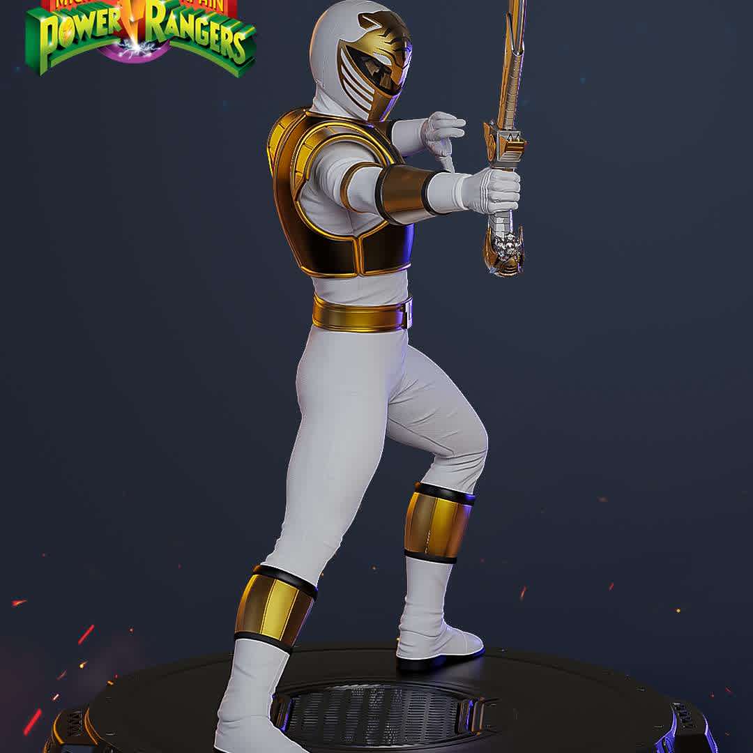 white Ranger  - white Ranger in size 1/10. - The best files for 3D printing in the world. Stl models divided into parts to facilitate 3D printing. All kinds of characters, decoration, cosplay, prosthetics, pieces. Quality in 3D printing. Affordable 3D models. Low cost. Collective purchases of 3D files.