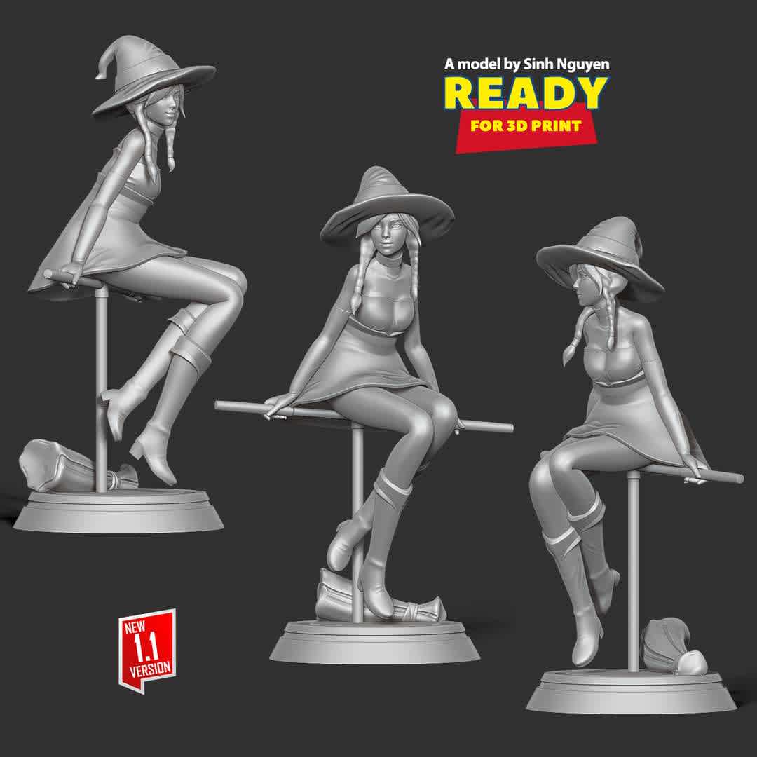 Witch 3D - HAPPY HALLOWEEN 2022

Basic parameters:

- STL, OBJ format for 3D printing with 5 discrete objects
- ZTL format for Zbrush (version 2019.1.2 or later)
- Model height: 25cm
- Version:
+29th October, 2020: This version is 1.0
+12th September, 2022: version 1.1 - Refine the model & Merge discrete parts together.

Thanks for your support. Hope you guys like her! - The best files for 3D printing in the world. Stl models divided into parts to facilitate 3D printing. All kinds of characters, decoration, cosplay, prosthetics, pieces. Quality in 3D printing. Affordable 3D models. Low cost. Collective purchases of 3D files.