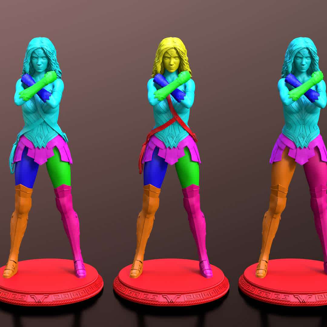 Wonder Woman - 2 format: .STL and .OBJ 7 and 13 piece and model. 4 version. ECO with hole (less material). Free Edit. If you want print the in more parts, i can help you.

Thank you for downloading my Wonder Woman figure. Also please dont forget to rate my work. - The best files for 3D printing in the world. Stl models divided into parts to facilitate 3D printing. All kinds of characters, decoration, cosplay, prosthetics, pieces. Quality in 3D printing. Affordable 3D models. Low cost. Collective purchases of 3D files.