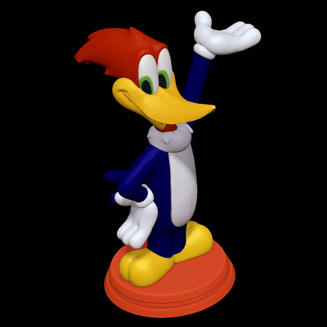 Woody Woodpecker - Classic one
 - The best files for 3D printing in the world. Stl models divided into parts to facilitate 3D printing. All kinds of characters, decoration, cosplay, prosthetics, pieces. Quality in 3D printing. Affordable 3D models. Low cost. Collective purchases of 3D files.