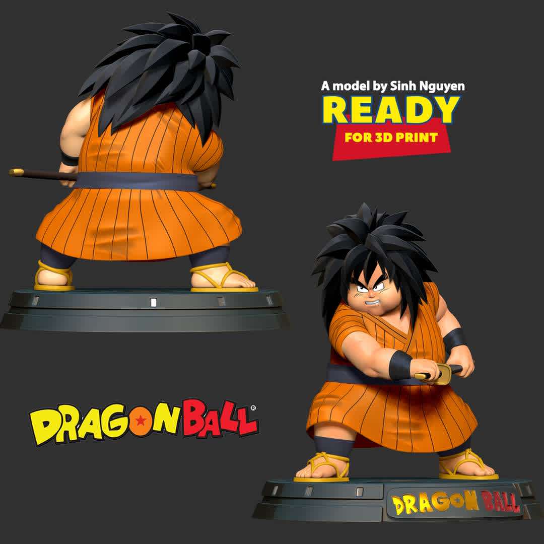 Yajirobe - Dragon Ball Fanart - Yajirobe is an overweight but sarcastic samurai in the Dragon Ball series.

Basic parameters:

- STL, OBJ format for 3D printing with 04 discrete objects
- ZTL format for Zbrush (version 2019.1.2 or later)
- Model height: 20cm
- Version 1.0 - Polygons: 1962965 & Vertices: 1032786

Model ready for 3D printing.

Please vote positively for me if you find this model useful. - The best files for 3D printing in the world. Stl models divided into parts to facilitate 3D printing. All kinds of characters, decoration, cosplay, prosthetics, pieces. Quality in 3D printing. Affordable 3D models. Low cost. Collective purchases of 3D files.