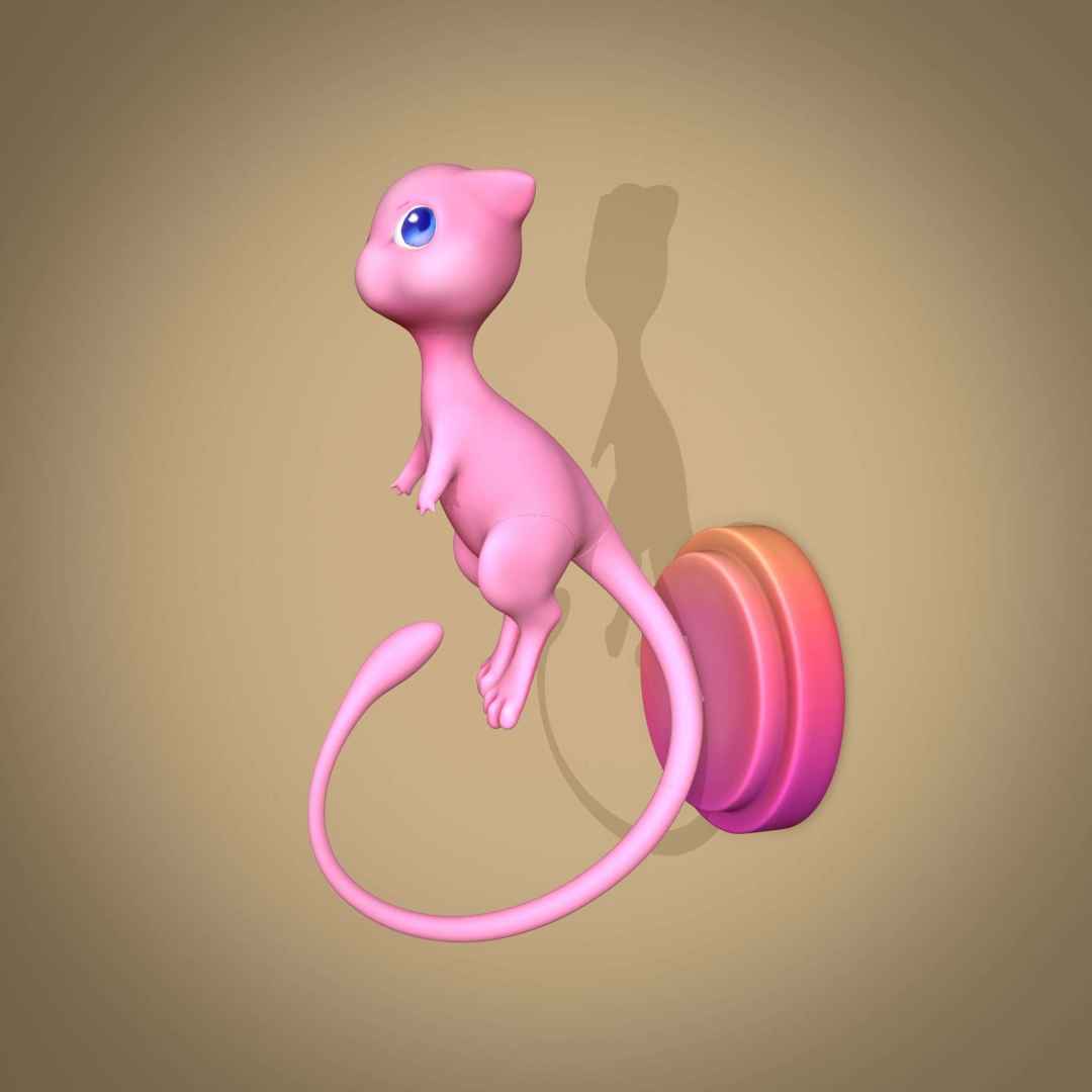 Mew - Pokemon Mew, with the base to be fixed on the wall. - Os melhores arquivos para impressão 3D do mundo. Modelos stl divididos em partes para facilitar a impressão 3D. Todos os tipos de personagens, decoração, cosplay, próteses, peças. Qualidade na impressão 3D. Modelos 3D com preço acessível. Baixo custo. Compras coletivas de arquivos 3D.