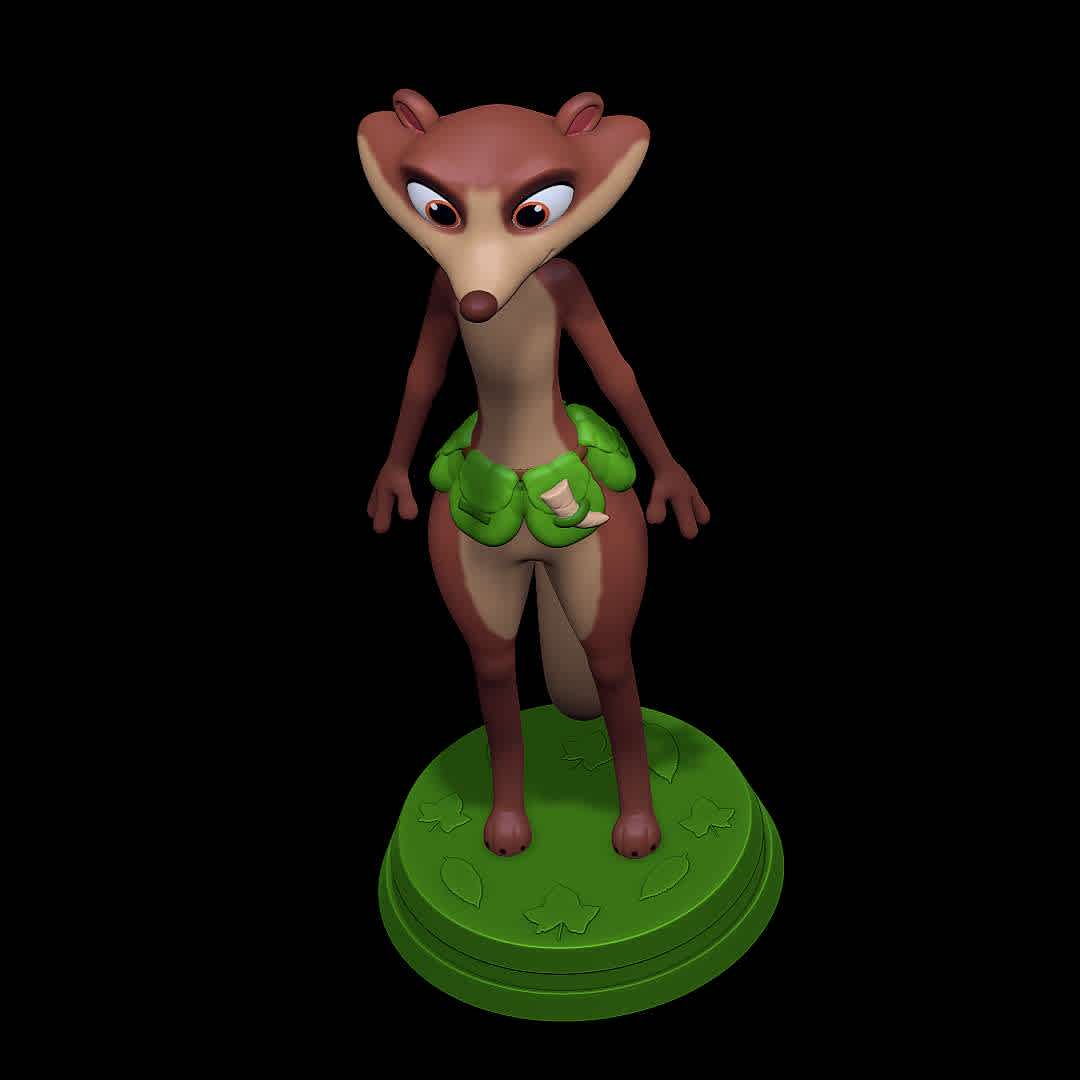 zee - the ice age adventures of buck wild - character from the ice age adventures of buck wild
 - Los mejores archivos para impresión 3D del mundo. Modelos Stl divididos en partes para facilitar la impresión 3D. Todo tipo de personajes, decoración, cosplay, prótesis, piezas. Calidad en impresión 3D. Modelos 3D asequibles. Bajo costo. Compras colectivas de archivos 3D.