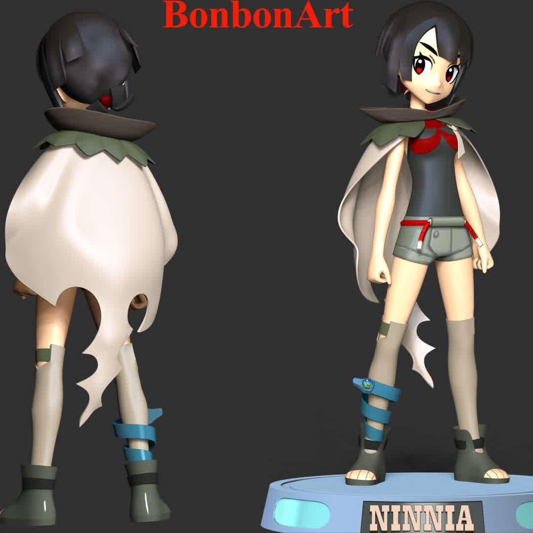 Zinnia - Zinnia is a mysterious Draconid woman and a Pokémon Trainer from Hoenn. She is described as a special person who holds the key to the Delta Episode in Omega Ruby and Alpha Sapphire, on a trip to accomplish her objectives.

These information of this model:

 - Files format: STL, OBJ (included 05 separated files is ready for 3D printing). 
 - Zbrush original file (ZTL) for you to customize as you like.
 - The height is 20 cm
 - The version 1.0. 

The model ready for 3D printing.
Hope you like her.
Don't hesitate to contact me if there are any problems during printing the model - Os melhores arquivos para impressão 3D do mundo. Modelos stl divididos em partes para facilitar a impressão 3D. Todos os tipos de personagens, decoração, cosplay, próteses, peças. Qualidade na impressão 3D. Modelos 3D com preço acessível. Baixo custo. Compras coletivas de arquivos 3D.