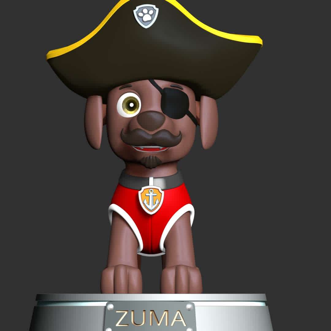 Zuma Halloween - Paw Patrol - These information of model:

**- The height of current model is 20 cm and you can free to scale it.**

**- Format files: STL, OBJ to supporting 3D printing.**

Please don't hesitate to contact me if you have any issues question. - The best files for 3D printing in the world. Stl models divided into parts to facilitate 3D printing. All kinds of characters, decoration, cosplay, prosthetics, pieces. Quality in 3D printing. Affordable 3D models. Low cost. Collective purchases of 3D files.