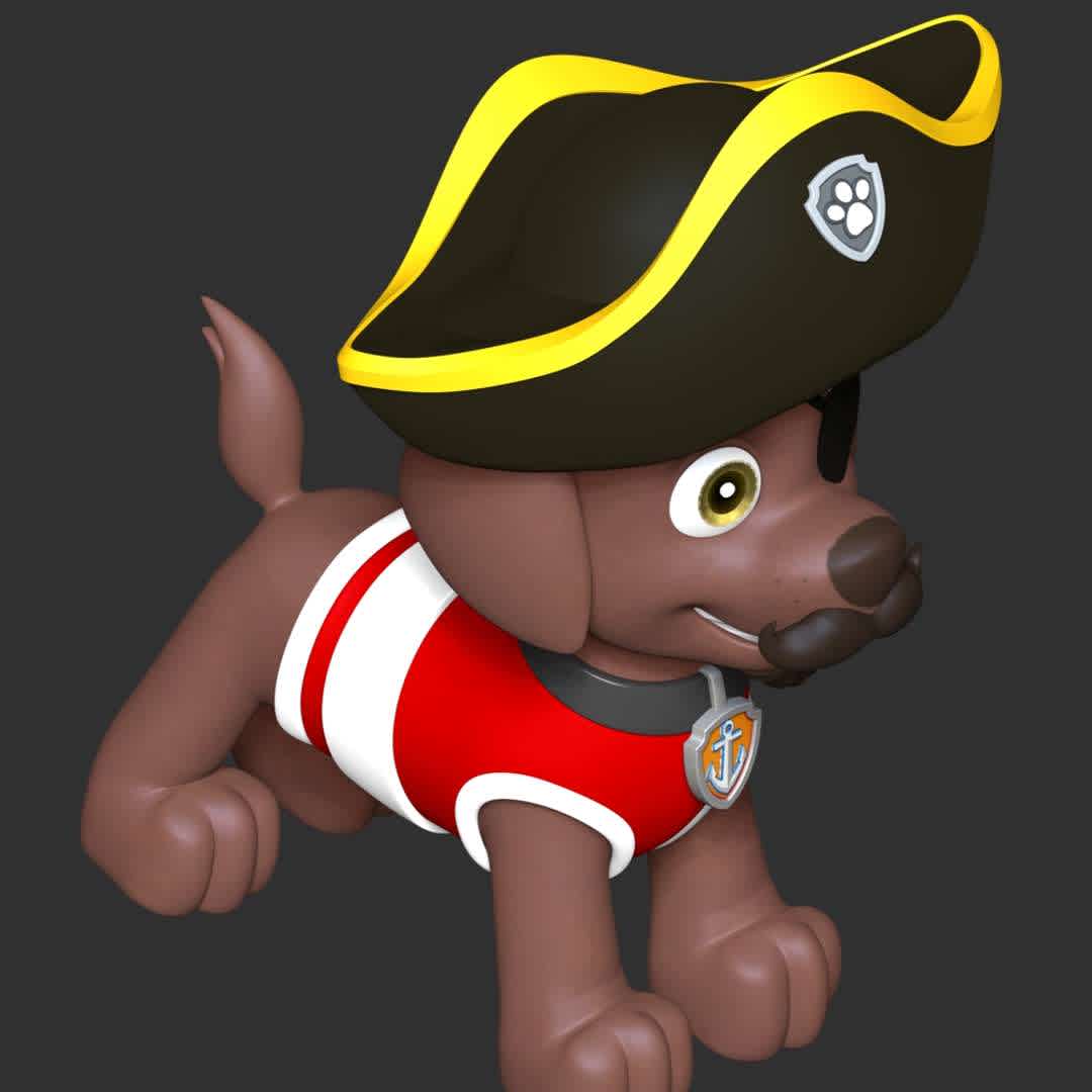 Zuma Halloween - Paw Patrol - These information of model:

**- The height of current model is 20 cm and you can free to scale it.**

**- Format files: STL, OBJ to supporting 3D printing.**

Please don't hesitate to contact me if you have any issues question. - The best files for 3D printing in the world. Stl models divided into parts to facilitate 3D printing. All kinds of characters, decoration, cosplay, prosthetics, pieces. Quality in 3D printing. Affordable 3D models. Low cost. Collective purchases of 3D files.