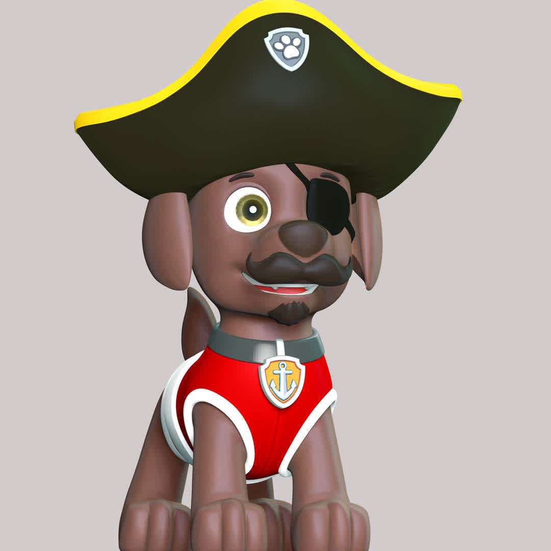 Zuma Halloween - Paw Patrol - These information of model:

**- The height of current model is 20 cm and you can free to scale it.**

**- Format files: STL, OBJ to supporting 3D printing.**

Please don't hesitate to contact me if you have any issues question. - The best files for 3D printing in the world. Stl models divided into parts to facilitate 3D printing. All kinds of characters, decoration, cosplay, prosthetics, pieces. Quality in 3D printing. Affordable 3D models. Low cost. Collective purchases of 3D files.