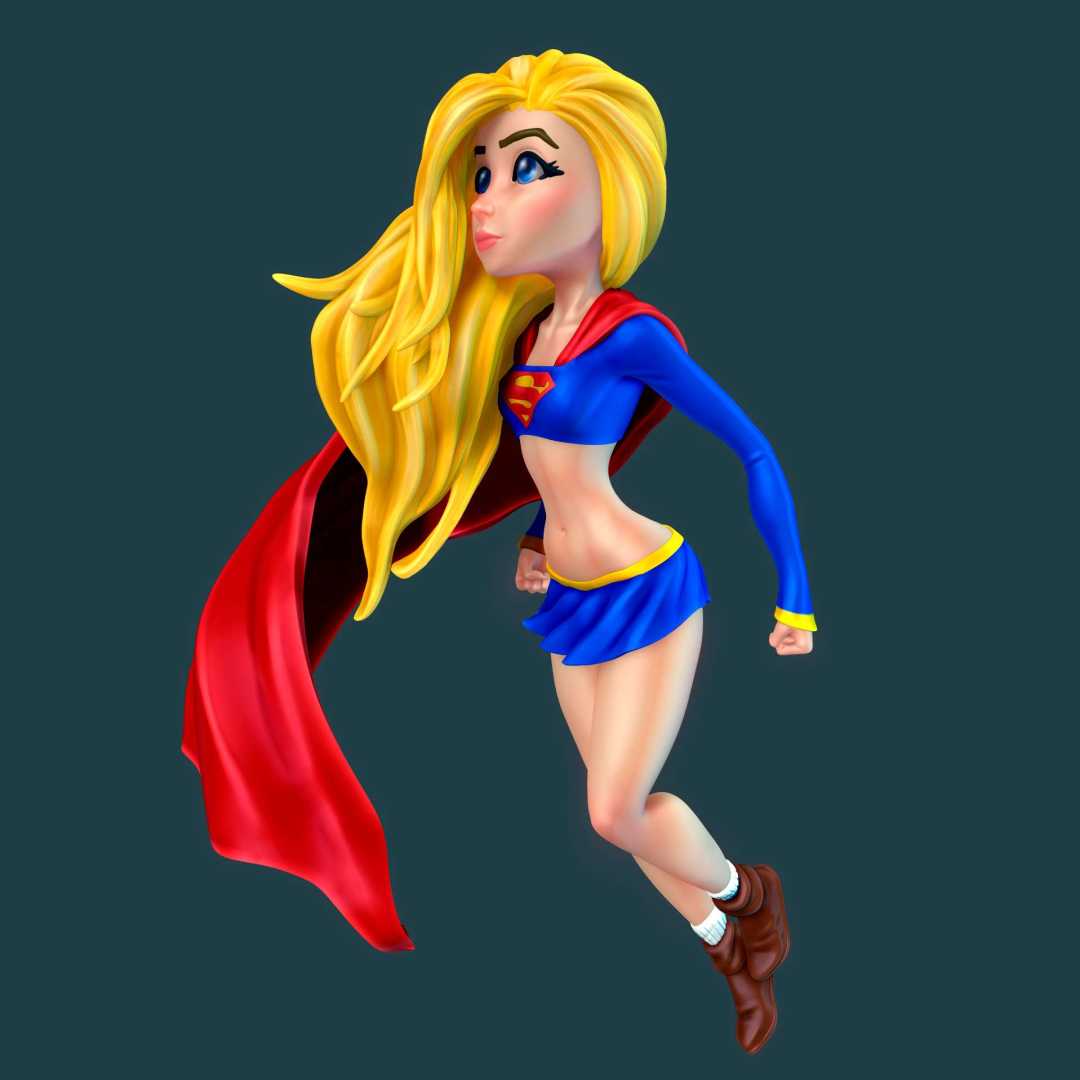 “Truth, justice and the American way” - Printable model Supergirl stylized separate parts with fitting. - The best files for 3D printing in the world. Stl models divided into parts to facilitate 3D printing. All kinds of characters, decoration, cosplay, prosthetics, pieces. Quality in 3D printing. Affordable 3D models. Low cost. Collective purchases of 3D files.