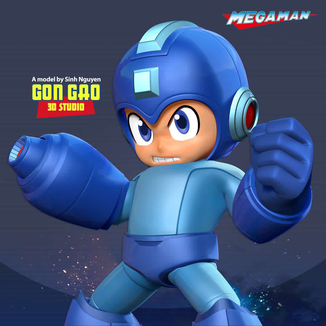 Angry Mega Man  - "Mega Man is a Japanese science fiction video game franchise created by Capcom."

Basic parameters:

- STL format for 3D printing with 03 discrete objects
- Model height: 15cm
- Version 1.0: Polygons: 1680720 & Vertices: 896828

Model ready for 3D printing.

Please vote positively for me if you find this model useful. - The best files for 3D printing in the world. Stl models divided into parts to facilitate 3D printing. All kinds of characters, decoration, cosplay, prosthetics, pieces. Quality in 3D printing. Affordable 3D models. Low cost. Collective purchases of 3D files.