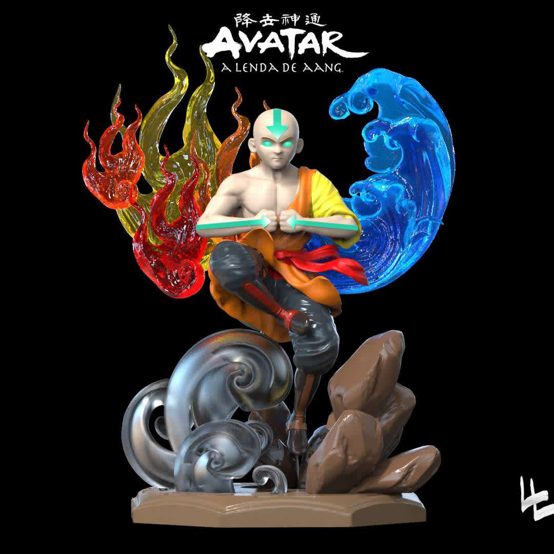 Avatar Aang Last air bender model - Avatar Aang model tested in resin and FDM! - The best files for 3D printing in the world. Stl models divided into parts to facilitate 3D printing. All kinds of characters, decoration, cosplay, prosthetics, pieces. Quality in 3D printing. Affordable 3D models. Low cost. Collective purchases of 3D files.