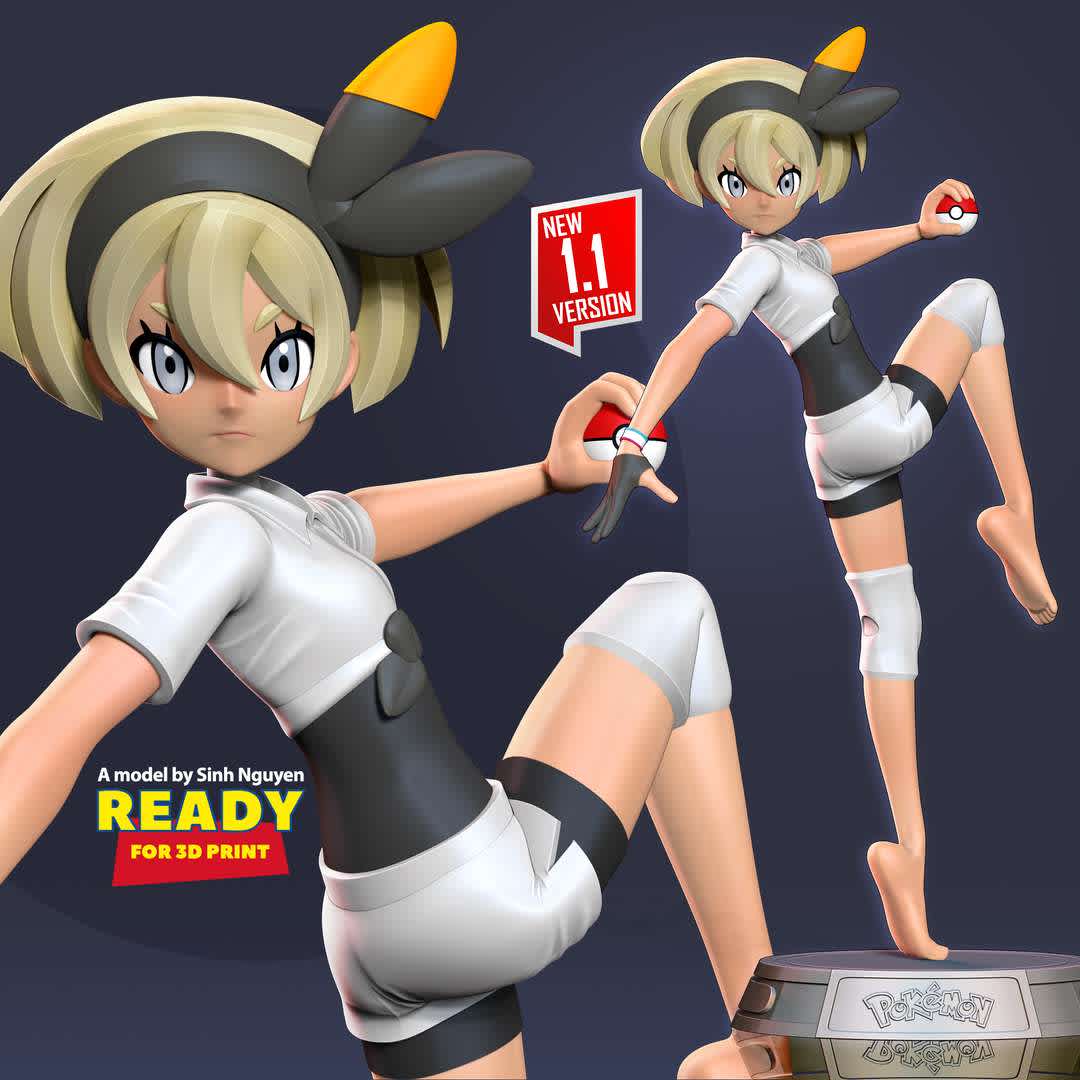 Bea - Pokemon Fanart  - --Bea (Japanese: サイトウ Saitō) is the Gym Leader of Stow-on-Side's Gym, known officially as Stow-on-Side Stadium. - quote from google

Basic parameters:

- STL, OBJ format for 3D printing with 4 discrete objects
- ZTL format for Zbrush (version 2019.1.2 or later)
- Model height: 25cm
- Version 1.0

Model ready for 3D printing.

+ 6th July, 2020 - This is version 1.0 of this model.
+ 02. 27th August, 2022 - version 1.1: More elaborate model, creating wrinkles for clothes. & Merge discrete parts together.
Please vote positively for me if you find this model useful. - Los mejores archivos para impresión 3D del mundo. Modelos Stl divididos en partes para facilitar la impresión 3D. Todo tipo de personajes, decoración, cosplay, prótesis, piezas. Calidad en impresión 3D. Modelos 3D asequibles. Bajo costo. Compras colectivas de archivos 3D.