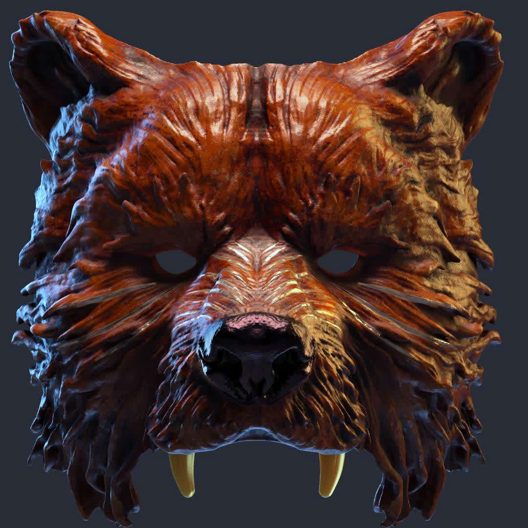 BEAR MASK - BEAR MASK - The best files for 3D printing in the world. Stl models divided into parts to facilitate 3D printing. All kinds of characters, decoration, cosplay, prosthetics, pieces. Quality in 3D printing. Affordable 3D models. Low cost. Collective purchases of 3D files.