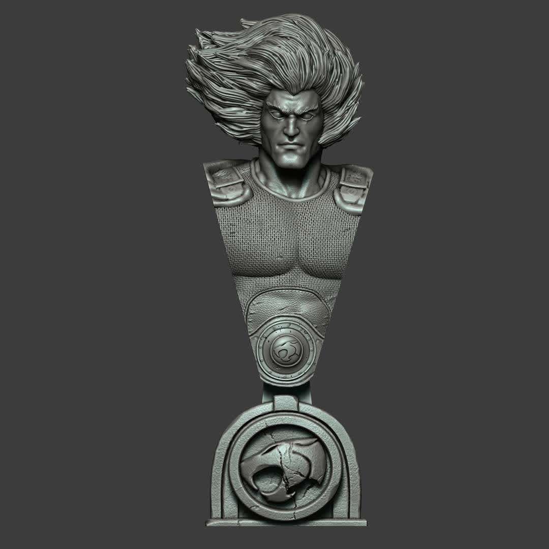 Bust Lion-O Thundercats - Lion-o bust of the Thundercats. - The best files for 3D printing in the world. Stl models divided into parts to facilitate 3D printing. All kinds of characters, decoration, cosplay, prosthetics, pieces. Quality in 3D printing. Affordable 3D models. Low cost. Collective purchases of 3D files.