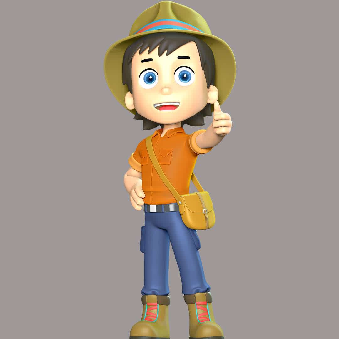 Carlos - Paw Patrol - **Carlos is Ryder's pen pal from the jungle, and is the caretaker of Tracker.**

These information of model:

**- The height of current model is 20 cm and you can free to scale it.**

**- Format files: STL, OBJ to supporting 3D printing.**

Please don't hesitate to contact me if you have any issues question. - Los mejores archivos para impresión 3D del mundo. Modelos Stl divididos en partes para facilitar la impresión 3D. Todo tipo de personajes, decoración, cosplay, prótesis, piezas. Calidad en impresión 3D. Modelos 3D asequibles. Bajo costo. Compras colectivas de archivos 3D.