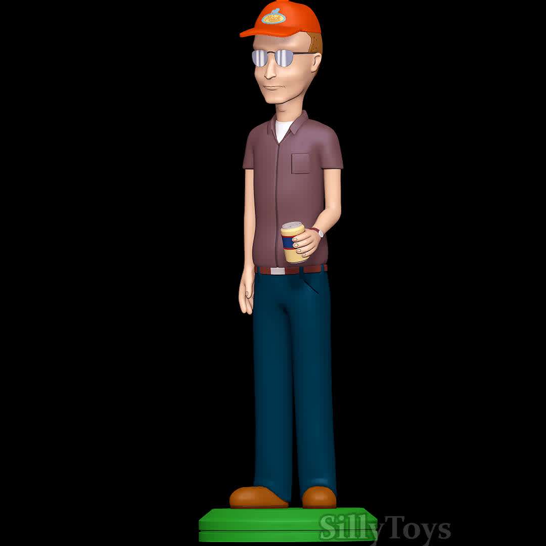 Dale Gribble - King of the Hill - Cool Dale - The best files for 3D printing in the world. Stl models divided into parts to facilitate 3D printing. All kinds of characters, decoration, cosplay, prosthetics, pieces. Quality in 3D printing. Affordable 3D models. Low cost. Collective purchases of 3D files.