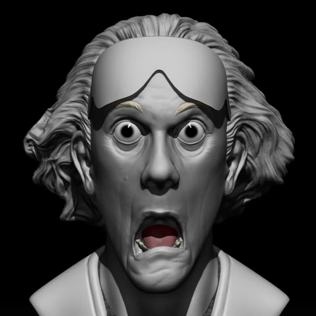 doc brown - Hello bust doc brown Back to the future with 20 cm - The best files for 3D printing in the world. Stl models divided into parts to facilitate 3D printing. All kinds of characters, decoration, cosplay, prosthetics, pieces. Quality in 3D printing. Affordable 3D models. Low cost. Collective purchases of 3D files.