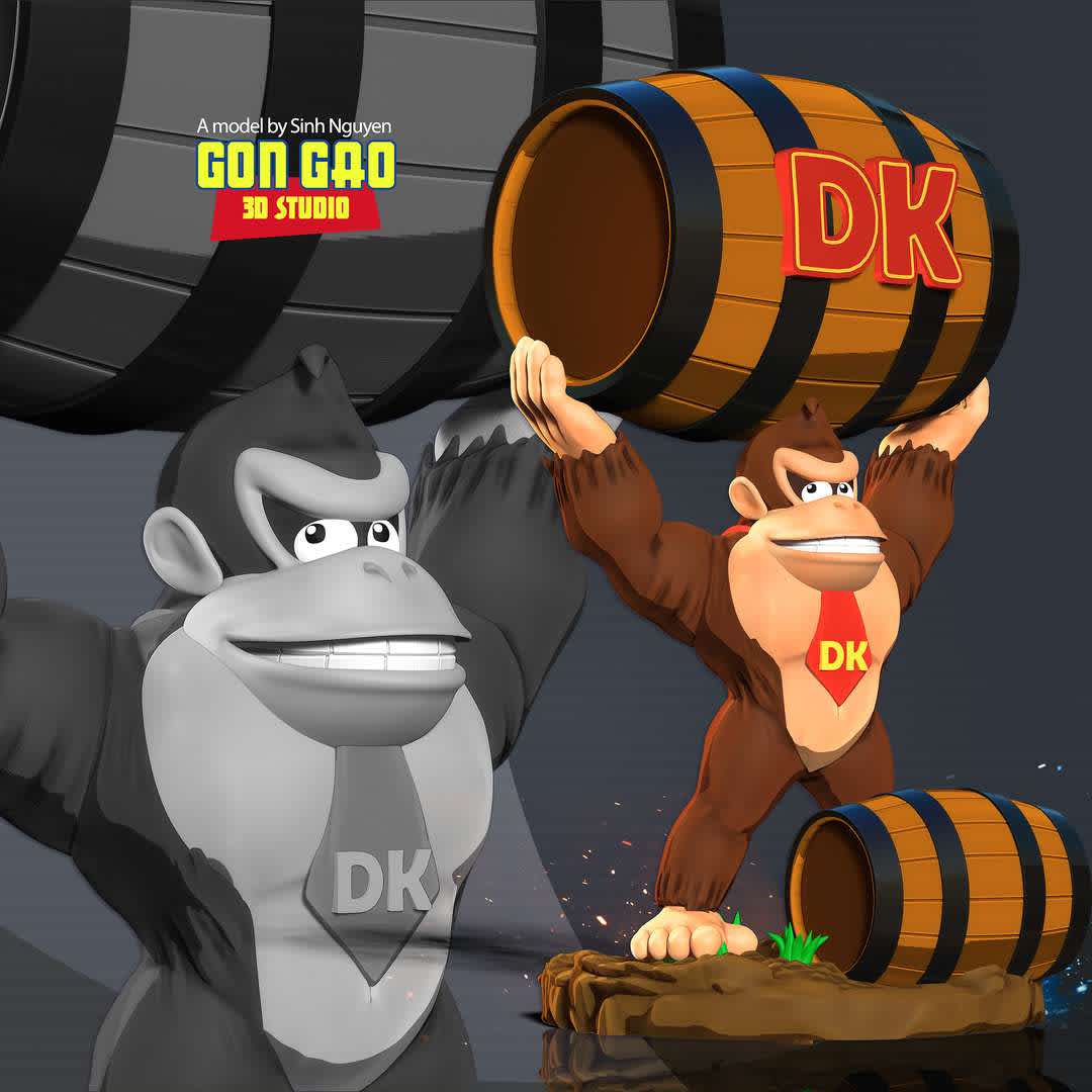 Donkey Kong - Basic parameters:

- STL format for 3D printing with 04 discrete objects
- Model height: 20cm
- Version 1.0: Polygons: 1609922 & Vertices: 1009806

Model ready for 3D printing.

Please vote positively for me if you find this model useful. - Los mejores archivos para impresión 3D del mundo. Modelos Stl divididos en partes para facilitar la impresión 3D. Todo tipo de personajes, decoración, cosplay, prótesis, piezas. Calidad en impresión 3D. Modelos 3D asequibles. Bajo costo. Compras colectivas de archivos 3D.