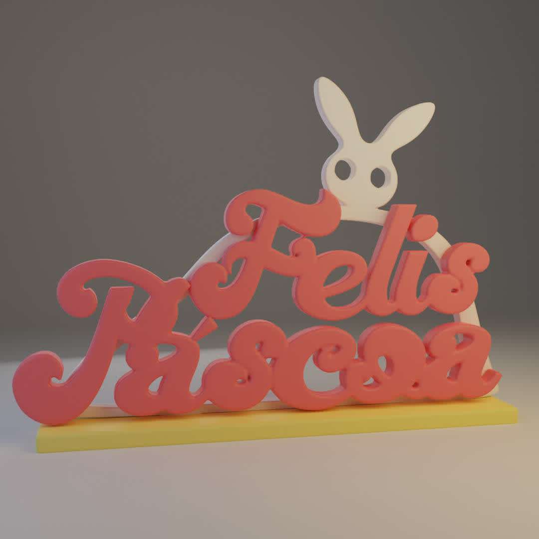 Feliz Páscoa - 
easter party decoration - The best files for 3D printing in the world. Stl models divided into parts to facilitate 3D printing. All kinds of characters, decoration, cosplay, prosthetics, pieces. Quality in 3D printing. Affordable 3D models. Low cost. Collective purchases of 3D files.