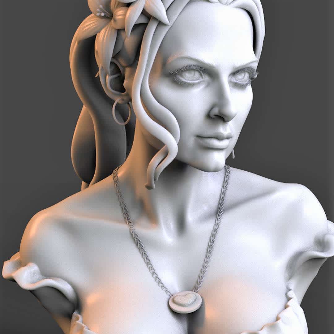 Flower girl - "Flower Girl" 3d model in STL format for 3D printing . - The best files for 3D printing in the world. Stl models divided into parts to facilitate 3D printing. All kinds of characters, decoration, cosplay, prosthetics, pieces. Quality in 3D printing. Affordable 3D models. Low cost. Collective purchases of 3D files.