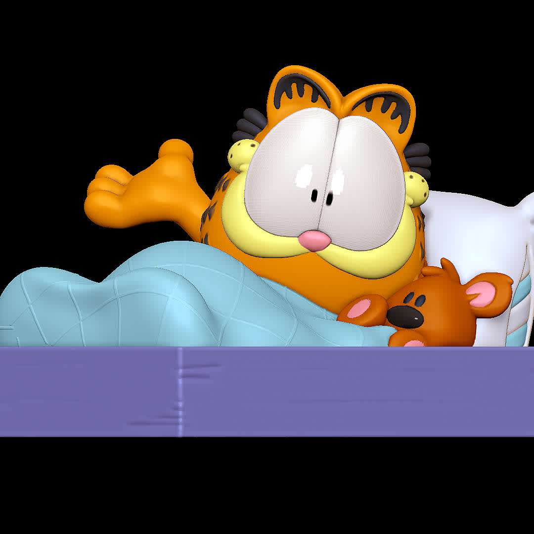 Garfield in Bed - Garfield happy in his bed.
 - Os melhores arquivos para impressão 3D do mundo. Modelos stl divididos em partes para facilitar a impressão 3D. Todos os tipos de personagens, decoração, cosplay, próteses, peças. Qualidade na impressão 3D. Modelos 3D com preço acessível. Baixo custo. Compras coletivas de arquivos 3D.