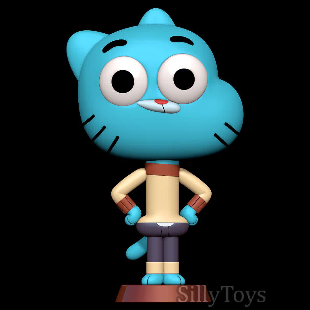 Gumball Watterson - The Amazing World of Gumball - Good old Gumball - The best files for 3D printing in the world. Stl models divided into parts to facilitate 3D printing. All kinds of characters, decoration, cosplay, prosthetics, pieces. Quality in 3D printing. Affordable 3D models. Low cost. Collective purchases of 3D files.