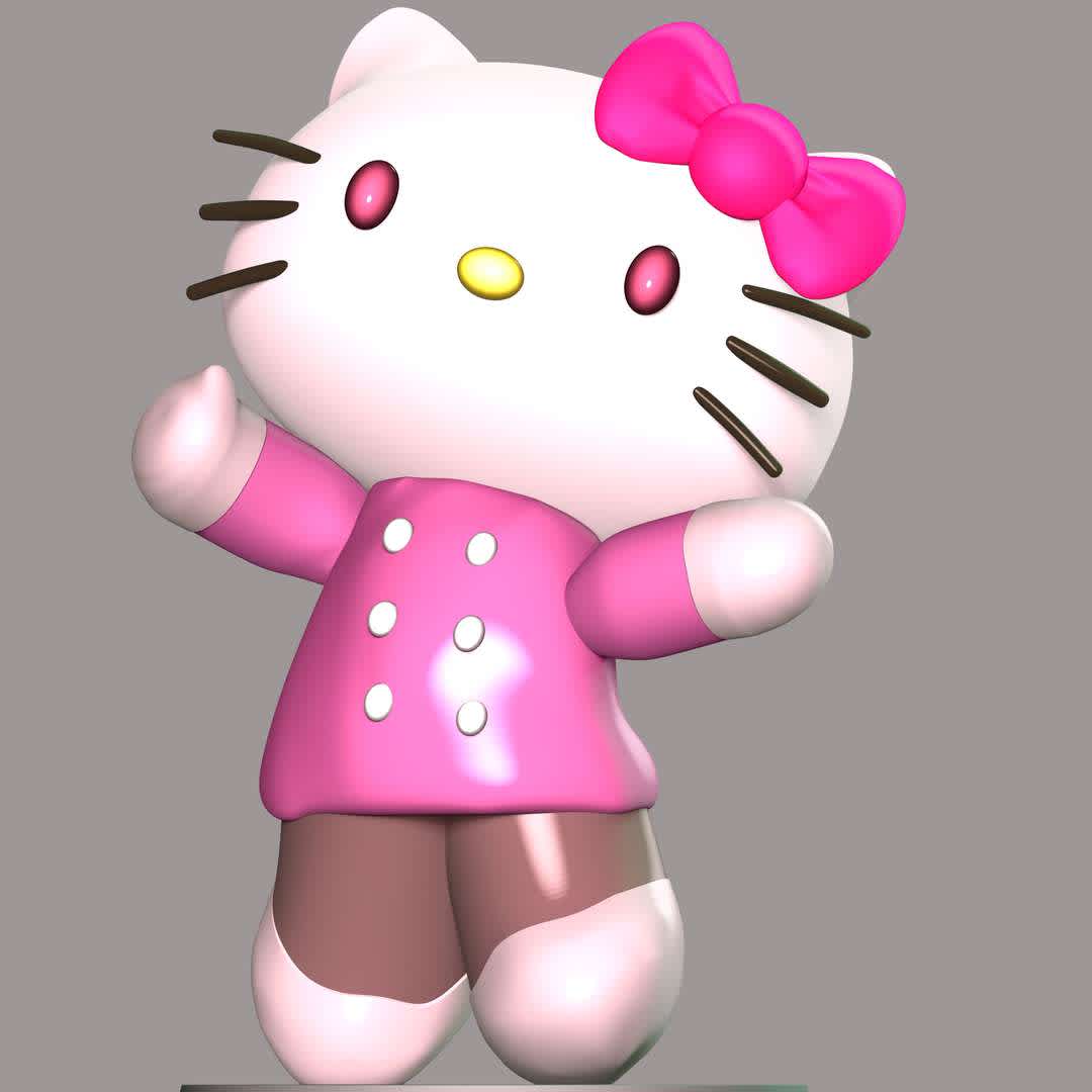 Hello Kitty - These information of model:

**- The height of current model is 20 cm and you can free to scale it.**

**- Format files: STL, OBJ to supporting 3D printing.**

Please don't hesitate to contact me if you have any issues question. - The best files for 3D printing in the world. Stl models divided into parts to facilitate 3D printing. All kinds of characters, decoration, cosplay, prosthetics, pieces. Quality in 3D printing. Affordable 3D models. Low cost. Collective purchases of 3D files.