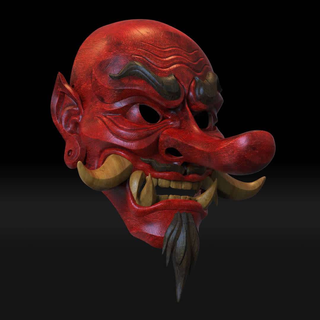 Japanese Tengu Smile Mask 3D print model - This is a 3D STL file for CNC machine, that is compatible with Aspire, Artcam, and also other platforms that support the STL format(Blender, Zbrush, Maya, etc...) File for print it personally on a 3d printer. The size of this design is adjustable to your needs. After Payment You will get directly the link to Download This design was made by the Maskitto team. All the rights belong to the creators, therefore, it is forbidden to resell nor share this design as a digital file. However, you are allowed to sell the product that you carve in wood or other material on your CNC from our file Feel free to contact for every issue or information.The Mask is sized for a standard adult's head.The Tengu mask is very detailed and has a wood texture, so after printing and painting the mask will look like it was made of wood.You can see the sizes of the masks for printing in the pictures. Print size mask without nose: length - 220/ width - 210mm/ height - 220 mm. Recommended settings for printing:Print with at least 15-20% infill,Layer Height 0.12 - 0.16 mm. - Os melhores arquivos para impressão 3D do mundo. Modelos stl divididos em partes para facilitar a impressão 3D. Todos os tipos de personagens, decoração, cosplay, próteses, peças. Qualidade na impressão 3D. Modelos 3D com preço acessível. Baixo custo. Compras coletivas de arquivos 3D.