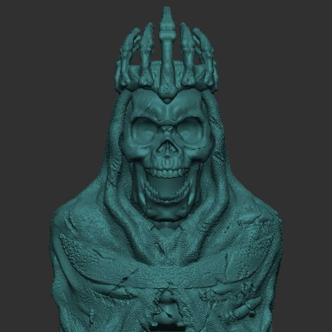 King of the Dead - King of the Dead is a medieval bust.
10 cm suitable for miniatures, which may be smaller for RPG - The best files for 3D printing in the world. Stl models divided into parts to facilitate 3D printing. All kinds of characters, decoration, cosplay, prosthetics, pieces. Quality in 3D printing. Affordable 3D models. Low cost. Collective purchases of 3D files.