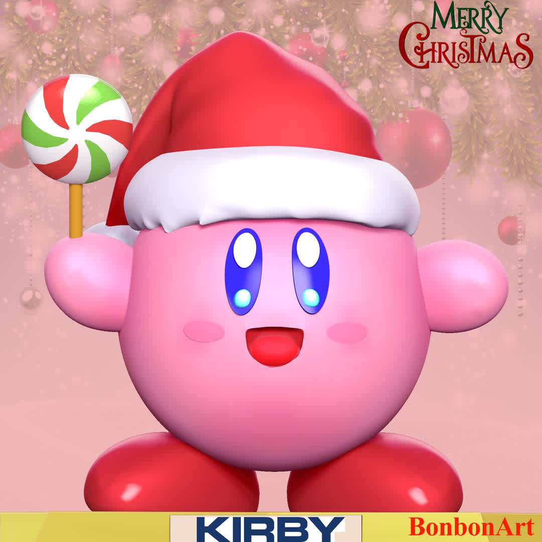 Kirby - Christmas - Kirby is the main protagonist of the Kirby series of video games owned by Nintendo and HAL Laboratory. He first appeared in Kirby's Dream Land (1992), a platform game for the Game Boy. Since then, Kirby has starred in over 40 games, ranging from action platformers to puzzle, racing, and even pinball, and has been featured as a playable character in every installment of the Super Smash Bros. series.

These information of this model:

 - Files format: STL, OBJ (included 02 separated files is ready for 3D printing). 
 - Zbrush original file (ZTL) for you to customize as you like.
 - The height is 15 cm
 - The version 1.0. 

The model ready for 3D printing.
Hope you like him.
Don't hesitate to contact me if there are any problems during printing the model. - The best files for 3D printing in the world. Stl models divided into parts to facilitate 3D printing. All kinds of characters, decoration, cosplay, prosthetics, pieces. Quality in 3D printing. Affordable 3D models. Low cost. Collective purchases of 3D files.