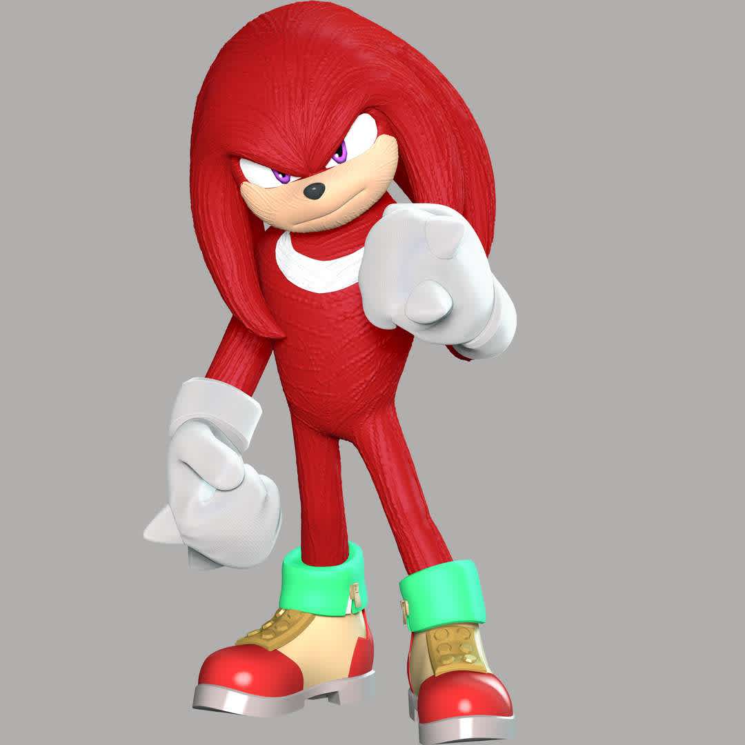 Knuckles - Sonic the hedgehog - These information of model:

**- The height of current model is 20 cm and you can free to scale it.**

**- Format files: STL, OBJ to supporting 3D printing.**

Please don't hesitate to contact me if you have any issues question. - The best files for 3D printing in the world. Stl models divided into parts to facilitate 3D printing. All kinds of characters, decoration, cosplay, prosthetics, pieces. Quality in 3D printing. Affordable 3D models. Low cost. Collective purchases of 3D files.