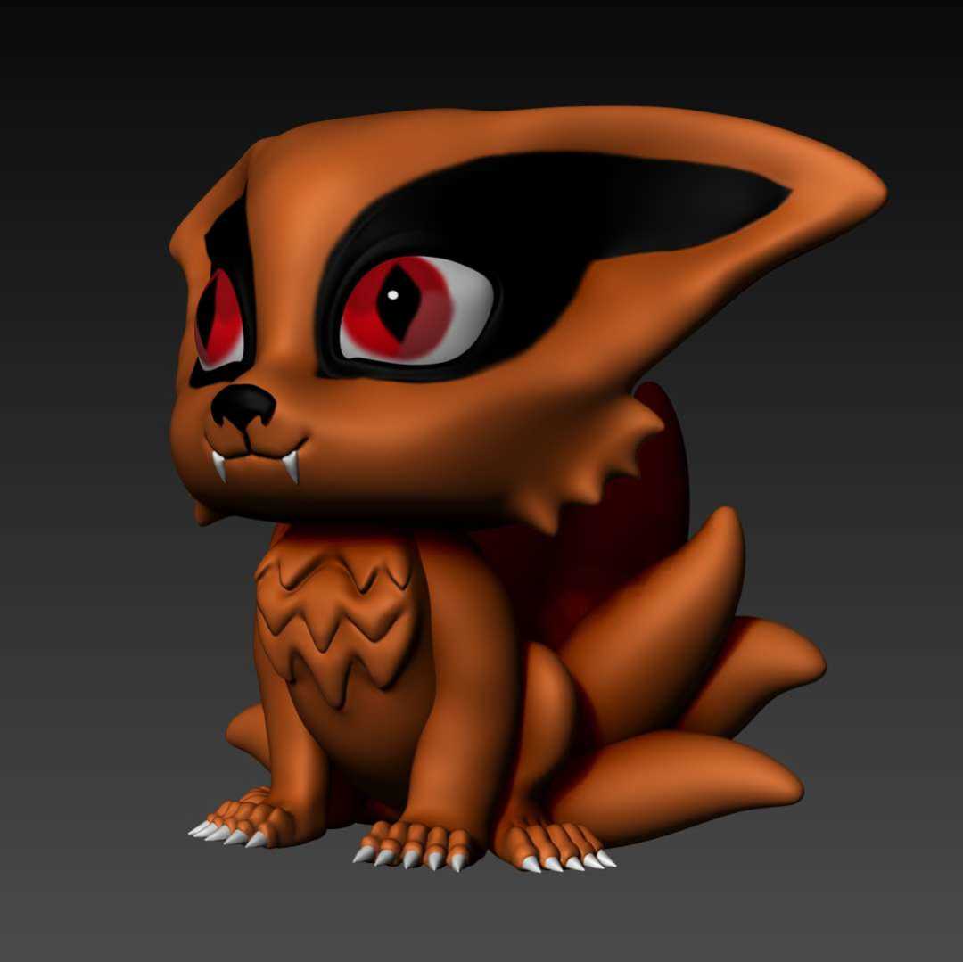 Kyuubi/Kurama - Anime Naruto - This is the Kurama (the nine tails's fox) of the Naruto anime/manga
I created this model based in funko style
It has 11cm (4,3") size (as it is a peculiar style, the model is out of scale)

The model has 3 parts:
1 - body
2 - head
3 - extra head (with eye markings for painting) 

I hope you like :)
Thanks! - Los mejores archivos para impresión 3D del mundo. Modelos Stl divididos en partes para facilitar la impresión 3D. Todo tipo de personajes, decoración, cosplay, prótesis, piezas. Calidad en impresión 3D. Modelos 3D asequibles. Bajo costo. Compras colectivas de archivos 3D.