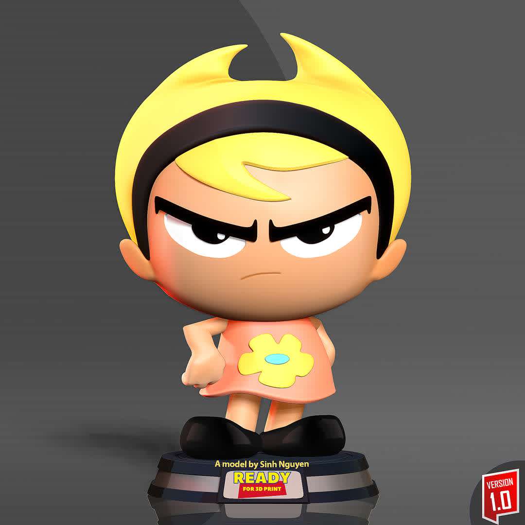 Mandy - Cartoon Network Fanart - "Mandy is the third titular major protagonist of The Grim Adventures of Billy."

Basic parameters: 
1. - STL, OBJ format for 3D printing with 04 discrete objects
2. - ZTL format for Zbrush (version 2002.0.2 or later)
3. - Model height: 10cm
4. - Version 1.0: Polygons: 1994885 & Vertices: 1112743

Model ready for 3D printing.

Please vote positively for me if you find this model useful. - Os melhores arquivos para impressão 3D do mundo. Modelos stl divididos em partes para facilitar a impressão 3D. Todos os tipos de personagens, decoração, cosplay, próteses, peças. Qualidade na impressão 3D. Modelos 3D com preço acessível. Baixo custo. Compras coletivas de arquivos 3D.