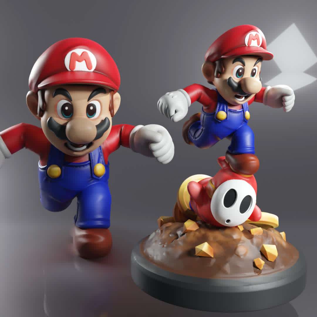 MARIO HITTING SHY GUY - SUPER MARIO FAN ART FIGURE - When you purchase this model, you will own:

1 STL file full figure.

3 STL file with seperate parts can connect to each other

Hope you like it. Thanks for viewing! - The best files for 3D printing in the world. Stl models divided into parts to facilitate 3D printing. All kinds of characters, decoration, cosplay, prosthetics, pieces. Quality in 3D printing. Affordable 3D models. Low cost. Collective purchases of 3D files.