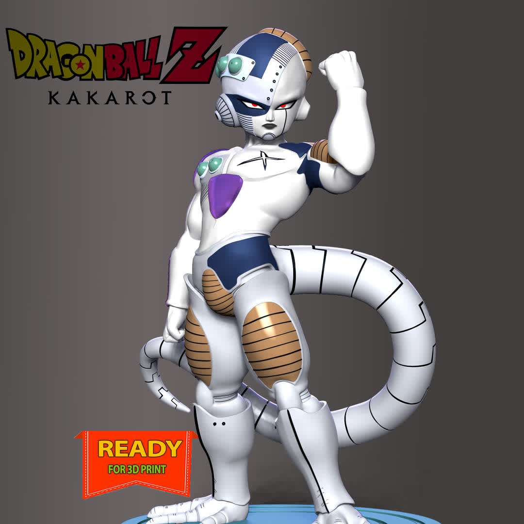 Mecha Frieza - Dragon Ball - Information: This model has a height of 15 cm.

When you purchase this model, you will own:

 - STL, OBJ file with 03 separated files (included key to connect parts) is ready for 3D printing.

 - Zbrush original files (ZTL) for you to customize as you like.

This is version 1.0 of this model.

Thanks for viewing! Hope you like him.  - The best files for 3D printing in the world. Stl models divided into parts to facilitate 3D printing. All kinds of characters, decoration, cosplay, prosthetics, pieces. Quality in 3D printing. Affordable 3D models. Low cost. Collective purchases of 3D files.