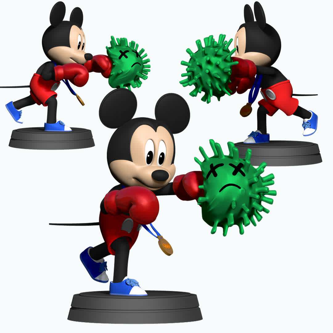 Mickey Mouse - Boxing - When you purchase the model then you will own: STL, OBJ format files are ready for 3D printing & Zbrush original files (ZTL) for you to customize as you like. This is version 1.0 of this model. Please don't hesitate to let me know if there are any issue while printing. Thanks for viewing! - The best files for 3D printing in the world. Stl models divided into parts to facilitate 3D printing. All kinds of characters, decoration, cosplay, prosthetics, pieces. Quality in 3D printing. Affordable 3D models. Low cost. Collective purchases of 3D files.