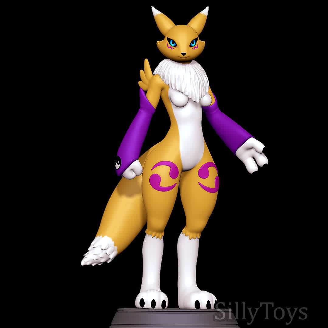 Renamon - Digimon - Thick Renamon! - The best files for 3D printing in the world. Stl models divided into parts to facilitate 3D printing. All kinds of characters, decoration, cosplay, prosthetics, pieces. Quality in 3D printing. Affordable 3D models. Low cost. Collective purchases of 3D files.