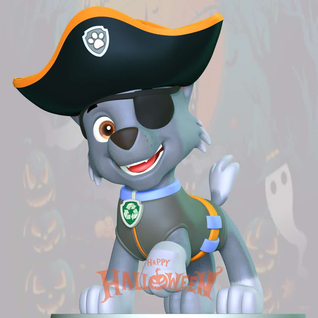 Rocky Halloween - Paw Patrol - These information of model:

**- The height of current model is 20 cm and you can free to scale it.**

**- Format files: STL, OBJ to supporting 3D printing.**

Please don't hesitate to contact me if you have any issues question. - The best files for 3D printing in the world. Stl models divided into parts to facilitate 3D printing. All kinds of characters, decoration, cosplay, prosthetics, pieces. Quality in 3D printing. Affordable 3D models. Low cost. Collective purchases of 3D files.