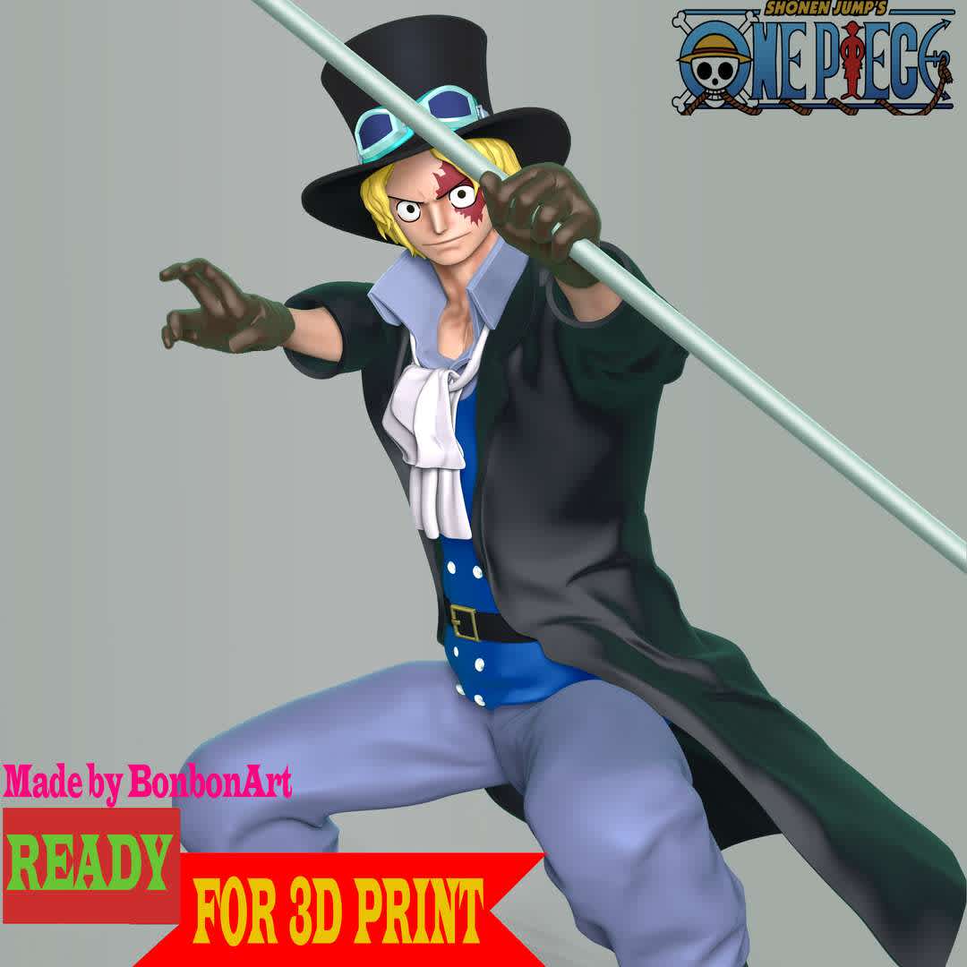 Sabo - One Piece - Sabo is the Revolutionary Army's chief of staff, recognized as the No. 2 of the entire organization and outranked only by Supreme Commander Monkey D. Dragon. He is also the sworn brother of the notorious pirates Monkey D. Luffy and the late Portgas D. Ace

- Information: This model has a height of 20 cm.

When you purchase this model, you will own:
 
- STL, OBJ file with 79 separated files (included key to connect parts) is ready for 3D printing.
- Zbrush original files (ZTL) for you to customize as you like.

This is version 1.0 of this model.
Thanks for viewing! Hope you like him. - Los mejores archivos para impresión 3D del mundo. Modelos Stl divididos en partes para facilitar la impresión 3D. Todo tipo de personajes, decoración, cosplay, prótesis, piezas. Calidad en impresión 3D. Modelos 3D asequibles. Bajo costo. Compras colectivas de archivos 3D.